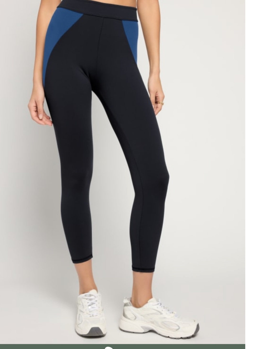 Interval High-Rise Black Leggings with Blue Side Panels. Size L